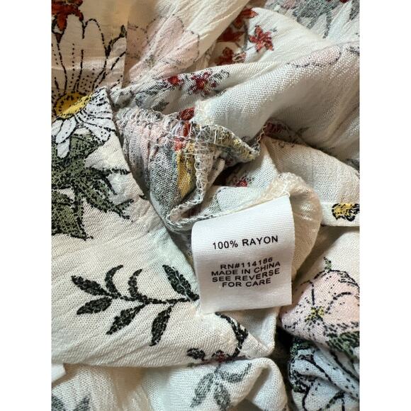 Adyson Parker Floral daisy Ruffled Boho long sleeve women's rayon top size 1x - Picture 7 of 7